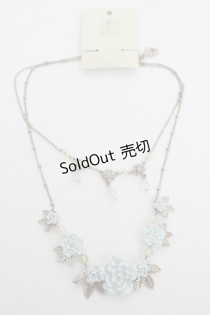 画像2: axes femme / バラモチーフ2連ネックレス  シルバー Y-26-08-04-125-AX-AC-SZ-ZY (2)