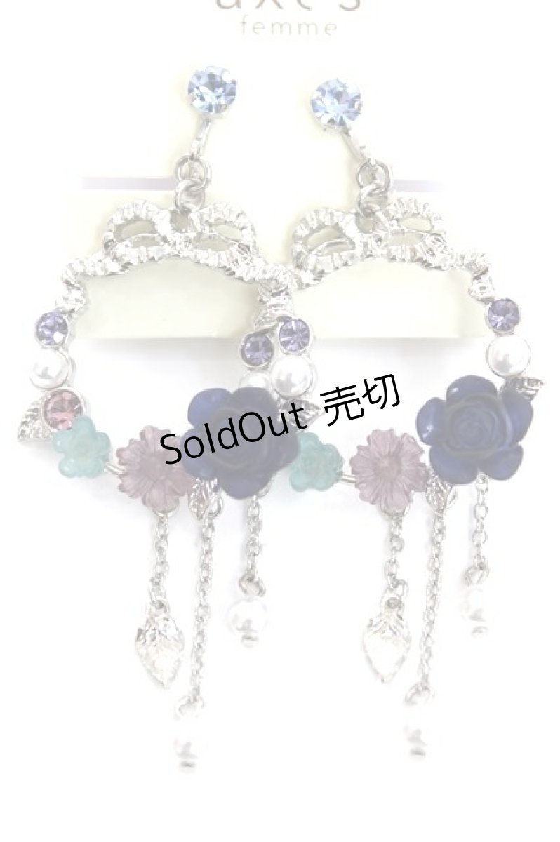 画像1: axes femme POETIQUE / リボンフラワーイヤリング  シルバー Y-26-08-04-008-AX-AC-SZ-ZY (1)