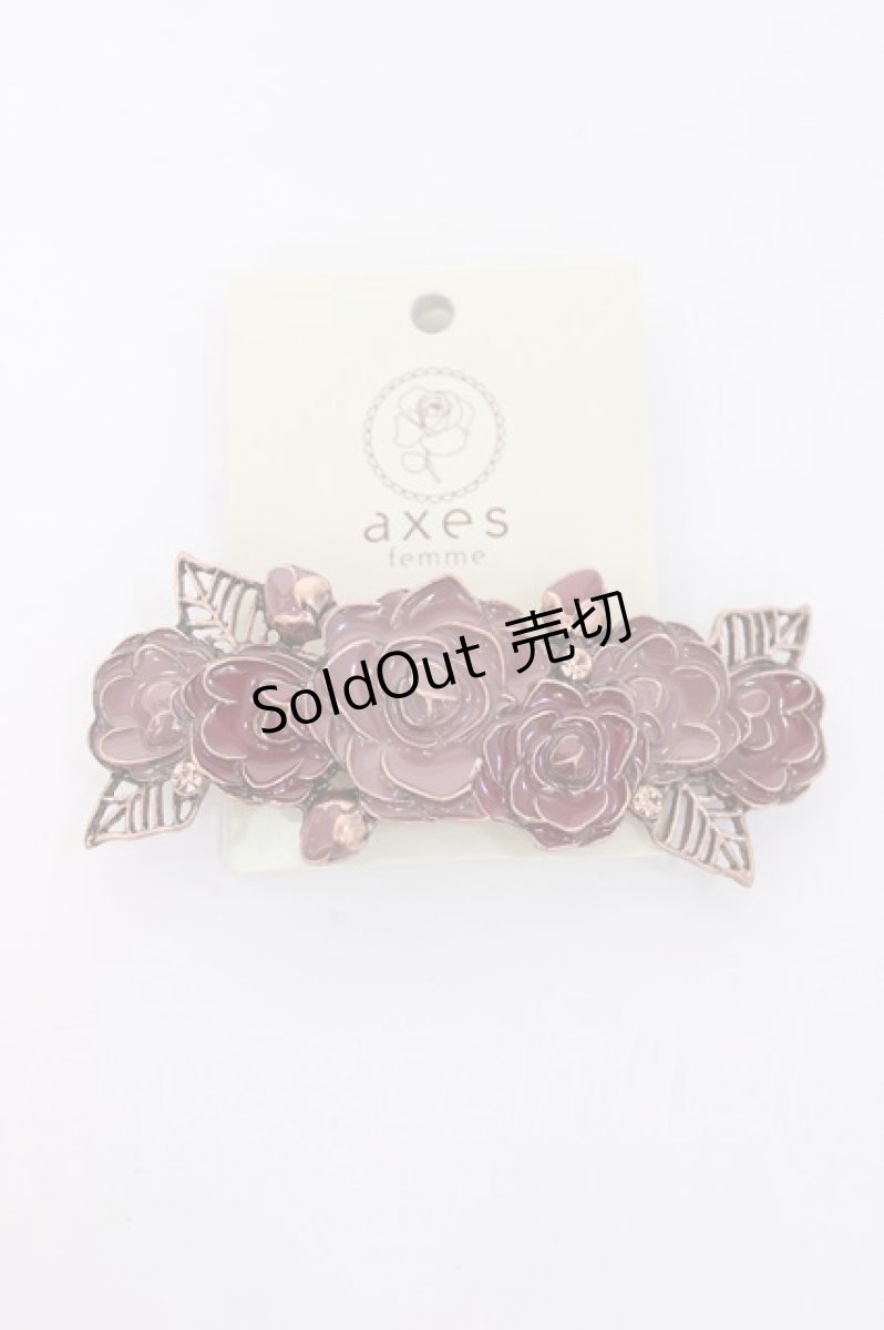 画像1: axes femme / カメリアブーケバレッタ  濃ピンク Y-26-08-06-101-AX-AC-SZ-ZY (1)
