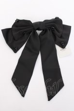 画像1: axes femme POETIQUE / ビーズデザインリボンバレッタ  黒 Y-26-08-06-110-AX-ZA-SZ-ZY (1)