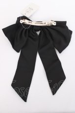 画像2: axes femme POETIQUE / ビーズデザインリボンバレッタ  黒 Y-26-08-06-110-AX-ZA-SZ-ZY (2)