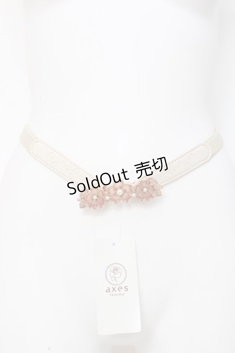 画像1: axes femme / 桜モチーフステンドゴムベルト  ピンク Y-26-08-06-143-AX-ZA-SZ-ZY (1)