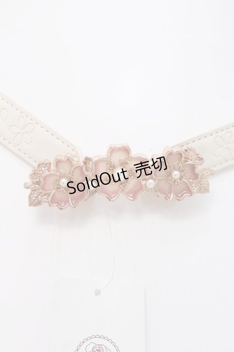 画像2: axes femme / 桜モチーフステンドゴムベルト  ピンク Y-26-08-06-143-AX-ZA-SZ-ZY (2)