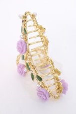 画像2: axes femme POETIQUE / 薔薇×パールヘアークリップ  パープル Y-26-08-06-036-AX-AC-SZ-ZY (2)