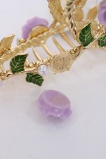 画像3: axes femme POETIQUE / 薔薇×パールヘアークリップ  パープル Y-26-08-06-036-AX-AC-SZ-ZY (3)