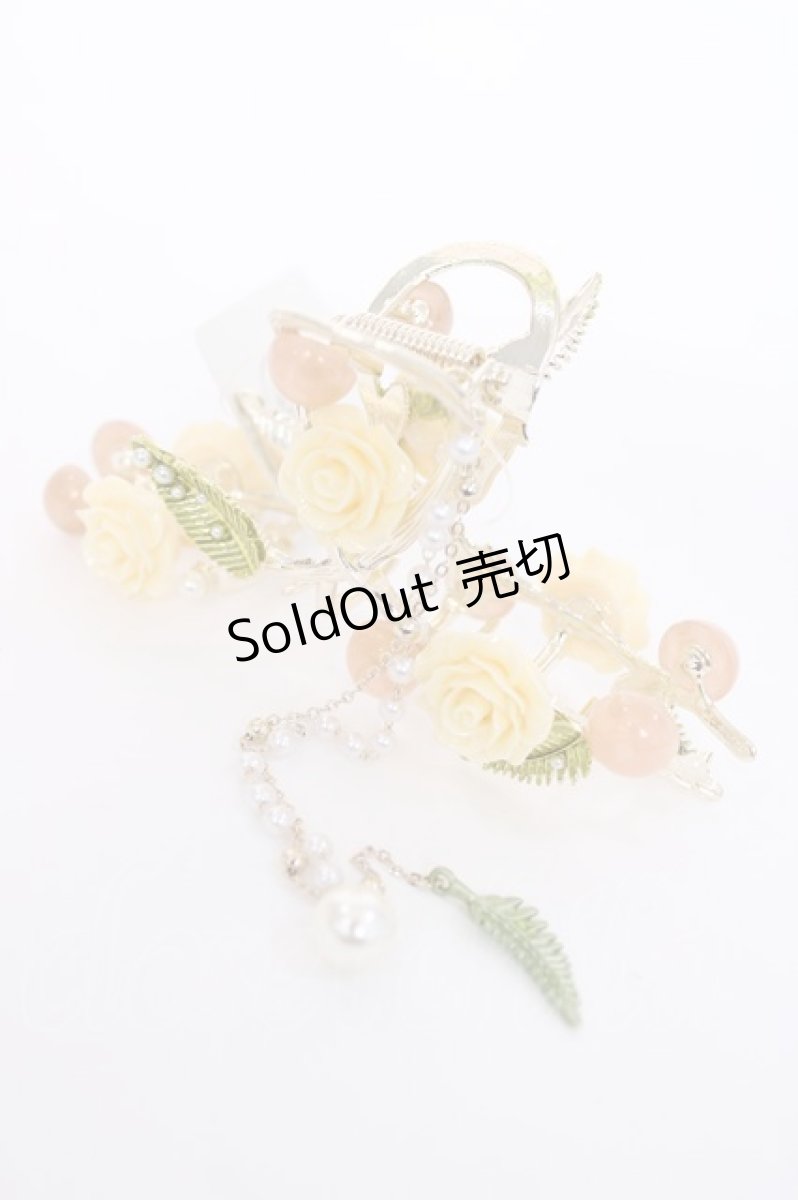 画像1: axes femme POETIQUE / ローズヘアークリップ  生成り Y-26-08-06-040-AX-AC-SZ-ZS (1)