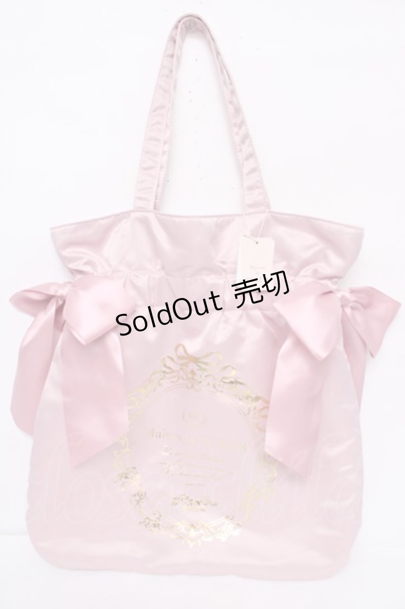 画像1: Maison de FLEUR / 9Th Anniversaryダブルリボントート F ライトピンク Y-26-08-07-040-LO-BG-SZ-ZY (1)