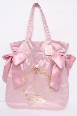 画像1: Maison de FLEUR / 9Th Anniversaryダブルリボントート F ライトピンク Y-26-08-07-040-LO-BG-SZ-ZY (1)