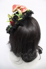 画像3: GOTHIC HOLIC / きのこと鳥コサージュミニハット  黒 Y-26-08-07-008-PU-AC-SZ-ZY (3)