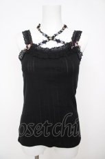 画像1: axes femme / お花ストラップキャミタンク M 黒 Y-26-08-07-070-AX-TO-SZ-ZY (1)