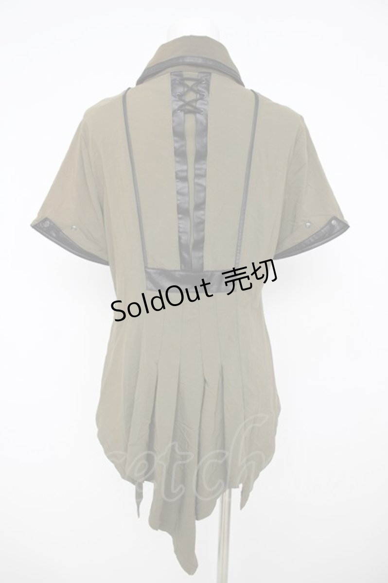 画像2: Ozz Croce / 刺繍入りイレヘムブラウス  カーキ Y-26-08-07-089-OO-BL-SZ-ZY (2)