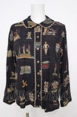 画像1: Jane Marple / Toy museum shiny-trim blouse ブラウス M ダークネイビー Y-26-08-07-091-JM-BL-SZ-ZY (1)