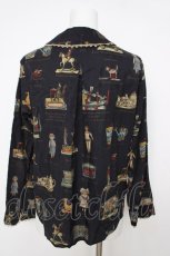 画像2: Jane Marple / Toy museum shiny-trim blouse ブラウス M ダークネイビー Y-26-08-07-091-JM-BL-SZ-ZY (2)