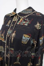 画像3: Jane Marple / Toy museum shiny-trim blouse ブラウス M ダークネイビー Y-26-08-07-091-JM-BL-SZ-ZY (3)