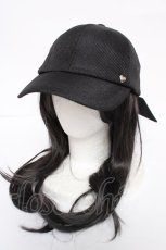 画像1: axes femme POETIQUE / ハート釦サマーキャップ  黒 Y-26-08-07-013-AX-AC-SZ-ZY (1)