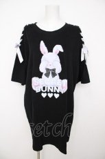 画像1: Secret Honey / 目隠しうさぎビッグTシャツ 2 黒 Y-26-08-07-108-CA-TO-SZ-ZY (1)