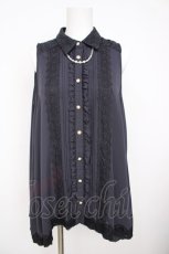 画像1: axes femme / /フロントレースチュニック M 紺 Y-26-08-07-115-AX-OP-SZ-ZY (1)