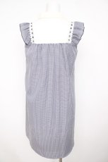 画像2: axes femme POETIQUE / ブロッキングAラインワンピース M 紺 Y-26-08-07-118-AX-OP-SZ-ZY (2)