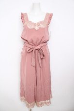 画像1: axes femme / ポケット刺繍サロペット M コイピンク Y-26-08-07-122-AX-OP-SZ-ZY (1)