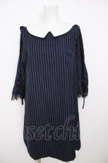 画像1: axes femme / 七分袖サックワンピース M 紺 Y-26-08-07-129-AX-OP-SZ-ZY (1)