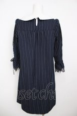 画像2: axes femme / 七分袖サックワンピース M 紺 Y-26-08-07-129-AX-OP-SZ-ZY (2)