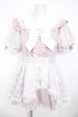 画像1: NOEMIE / シアーチェックリボンセーラーフレアセットアップ M ピンク Y-26-08-07-144-LO-OP-SZ-ZY (1)