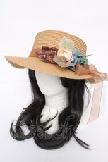 画像1: axes femme / フラワー雑材カンカン帽  ベージュ Y-26-08-07-017-AX-AC-SZ-ZY (1)