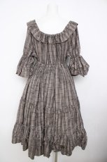 画像2: Physical Drop / シャーリングワンピース  茶 Y-26-08-07-162-LO-OP-SZ-ZY (2)