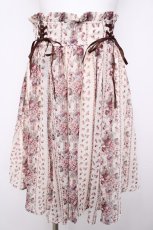 画像1: axes femme POETIQUE / 薔薇ストライプミディスカート M 生成り Y-26-08-07-173-AX-SK-SZ-ZY (1)