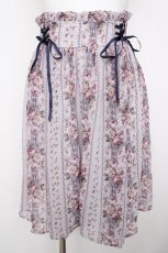 画像1: axes femme POETIQUE / 薔薇ストライプミディスカート M ラベンダー Y-26-08-07-175-AX-SK-SZ-ZY (1)