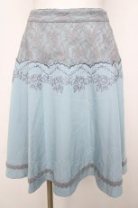 画像1: axes femme POETIQUE / レーススカラップ切り替えスカート M サックス Y-26-08-07-185-AX-SK-SZ-ZY (1)