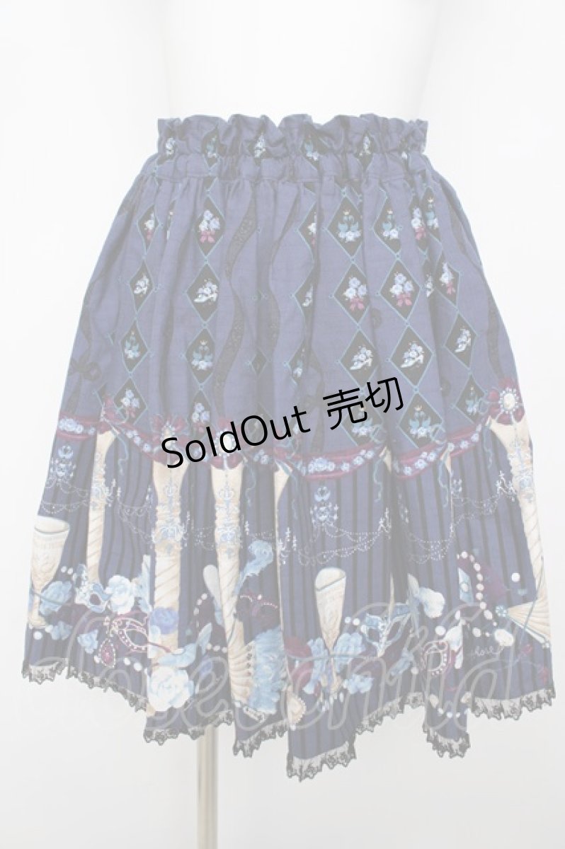 画像1: metamorphose / Masquerade Ladyミニスカート  紺 Y-26-08-07-195-ME-SK-SZ-ZY (1)