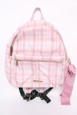 画像1: Maison de FLEUR / チェックリボンリュック F ピンク Y-26-08-07-024-LO-BG-SZ-ZY (1)