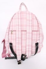 画像2: Maison de FLEUR / チェックリボンリュック F ピンク Y-26-08-07-024-LO-BG-SZ-ZY (2)