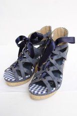 画像1: axes femme POETIQUE / フリルカットワークサンダル L コン Y-26-08-08-042-AX-SH-SZ-ZY (1)