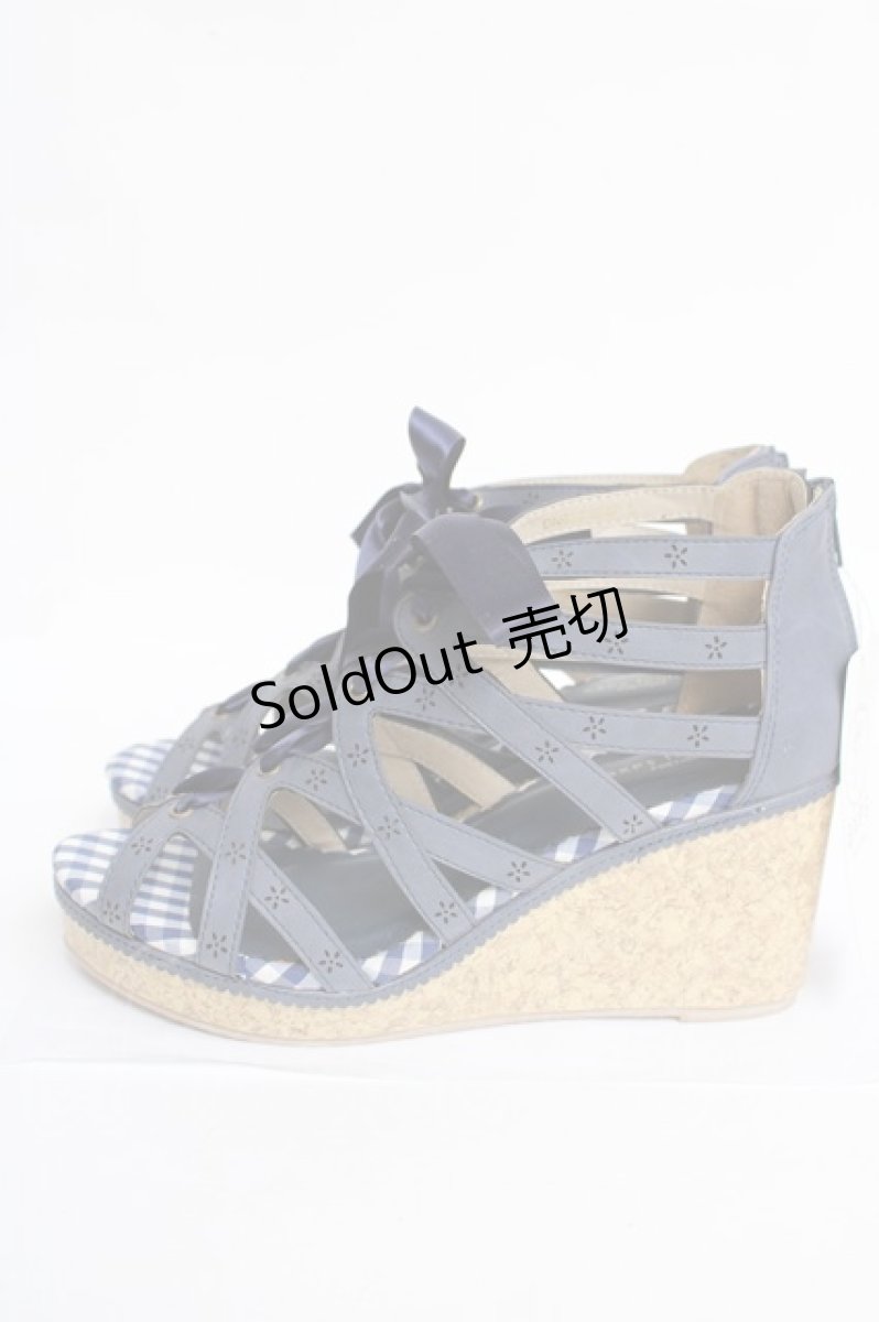 画像2: axes femme POETIQUE / フリルカットワークサンダル L コン Y-26-08-08-042-AX-SH-SZ-ZY (2)