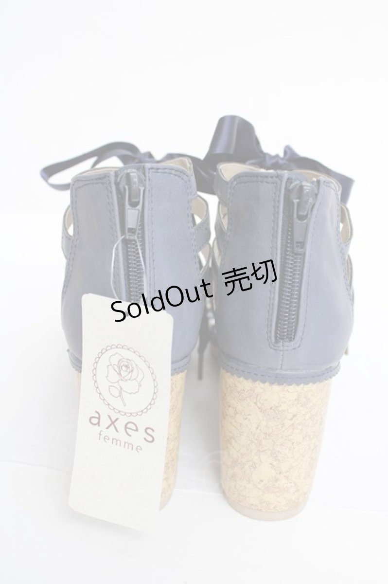 画像3: axes femme POETIQUE / フリルカットワークサンダル L コン Y-26-08-08-042-AX-SH-SZ-ZY (3)