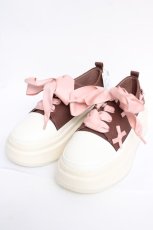 画像1: axes femme POETIQUE / プチリボンスニーカー L 茶 Y-26-08-08-043-AX-SH-SZ-ZY (1)