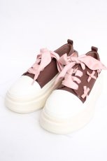 画像1: axes femme POETIQUE / プチリボンスニーカー L 茶 Y-26-08-08-044-AX-SH-SZ-ZY (1)