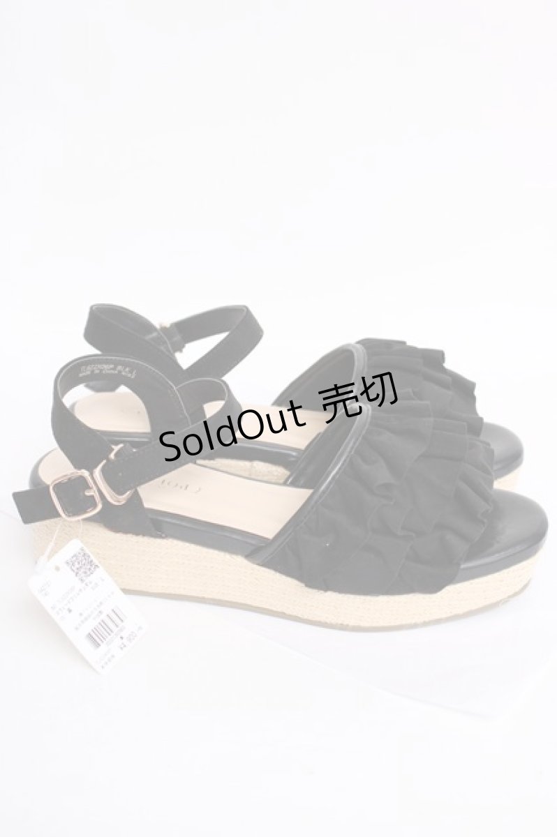 画像4: axes femme POETIQUE / スウェードフリルサンダル L 黒 Y-26-08-08-045-AX-SH-SZ-ZY (4)