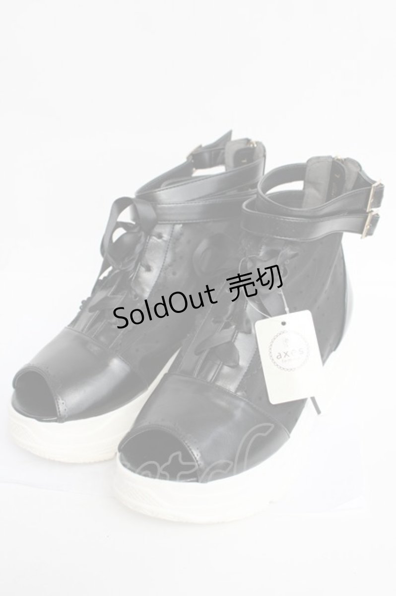 画像1: axes femme POETIQUE / レースアップブーサン L 黒 Y-26-08-08-051-AX-SH-SZ-ZY (1)