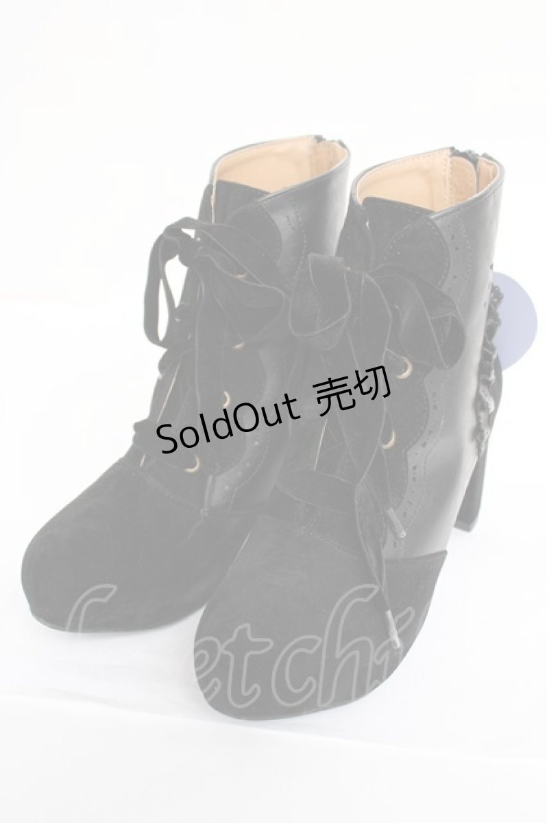 画像1: axes femme kawaii / ムーンカットワークブーツ L 黒 Y-26-08-08-056-AX-SH-SZ-ZY (1)