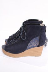画像2: axes femme / レースアップブーサン L 紺 Y-26-08-08-059-AX-SH-SZ-ZY (2)