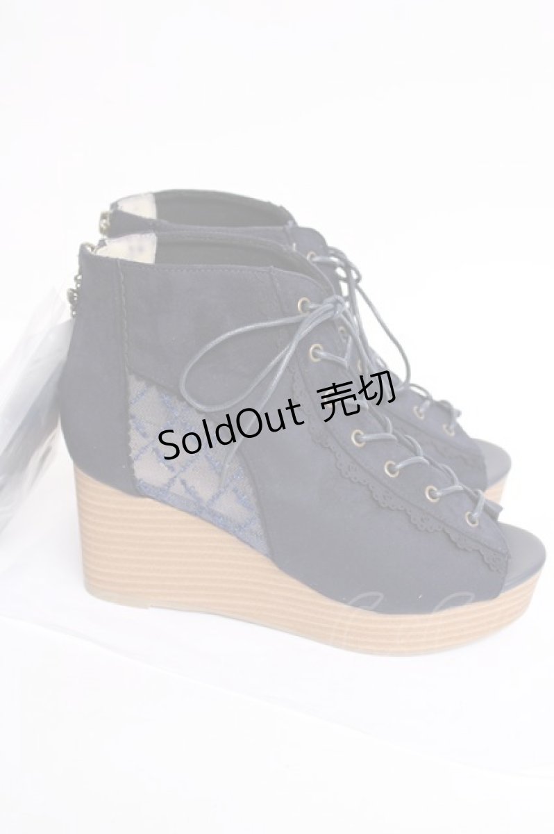 画像4: axes femme / レースアップブーサン L 紺 Y-26-08-08-059-AX-SH-SZ-ZY (4)