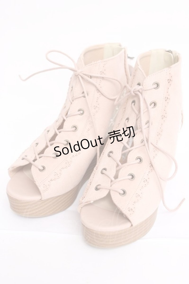 画像1: axes femme / レースアップブーサン L 淡ピンク Y-26-08-08-060-AX-SH-SZ-ZY (1)