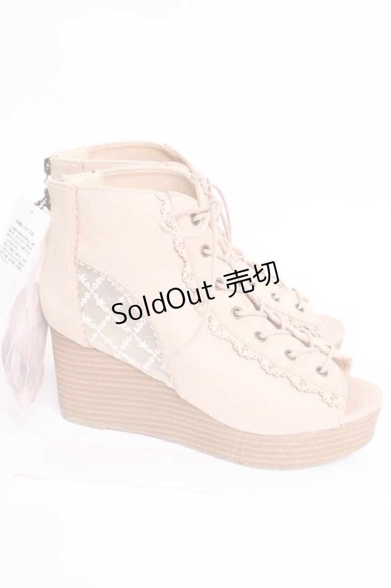 画像4: axes femme / レースアップブーサン L 淡ピンク Y-26-08-08-060-AX-SH-SZ-ZY (4)