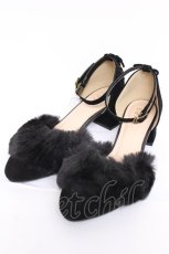 画像1: axes femme / ストラップ付ファーパンプス L クロ Y-26-08-08-007-AX-SH-SZ-ZY (1)