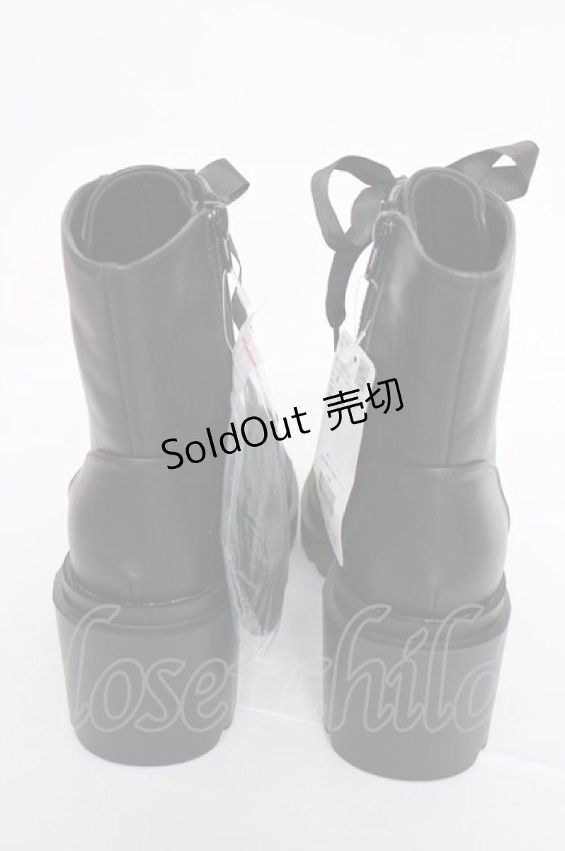 画像3: axes femme / パールチャーム付ミドルブーツ L 黒 Y-26-08-08-062-AX-SH-SZ-ZY (3)