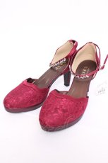 画像1: axes femme / レーススカラPTパンプス L ワイン Y-26-08-08-008-AX-SH-SZ-ZY (1)
