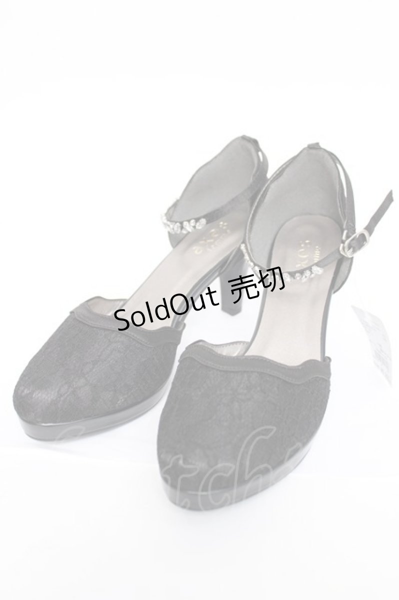 画像1: axes femme / レーススカラPTパンプス L 黒 Y-26-08-08-009-AX-SH-SZ-ZY (1)